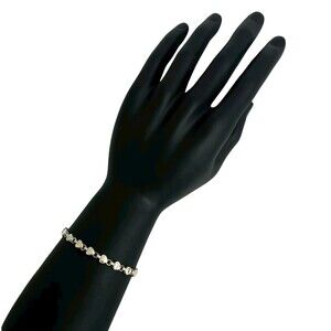 TIFFANY Authentic Silver Heart Charm Bracelet